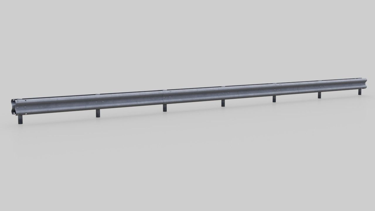 Road Safety Barrier 2A Low-poly 3D model_3