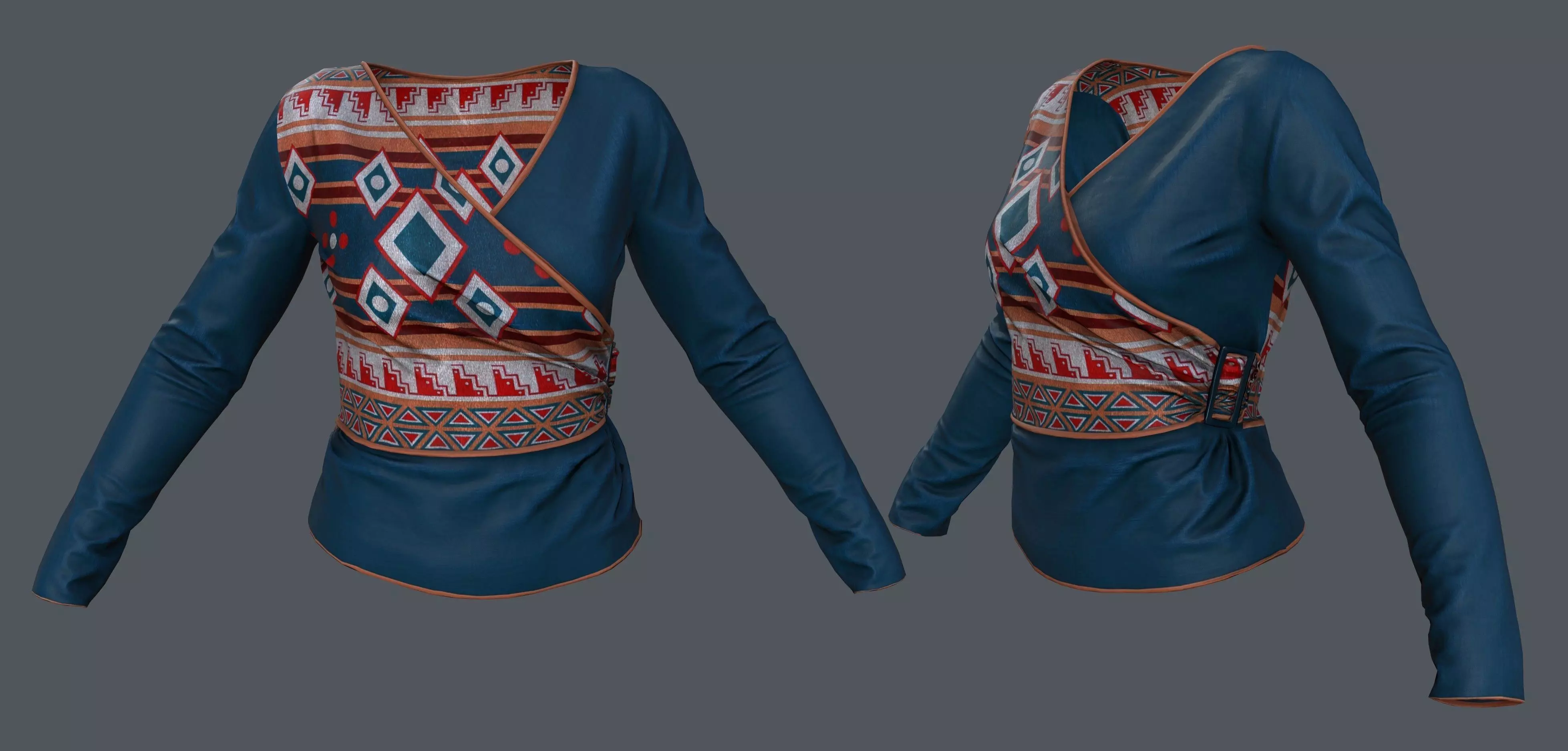 Female - Shirt - 1 Low-poly 3D model_0