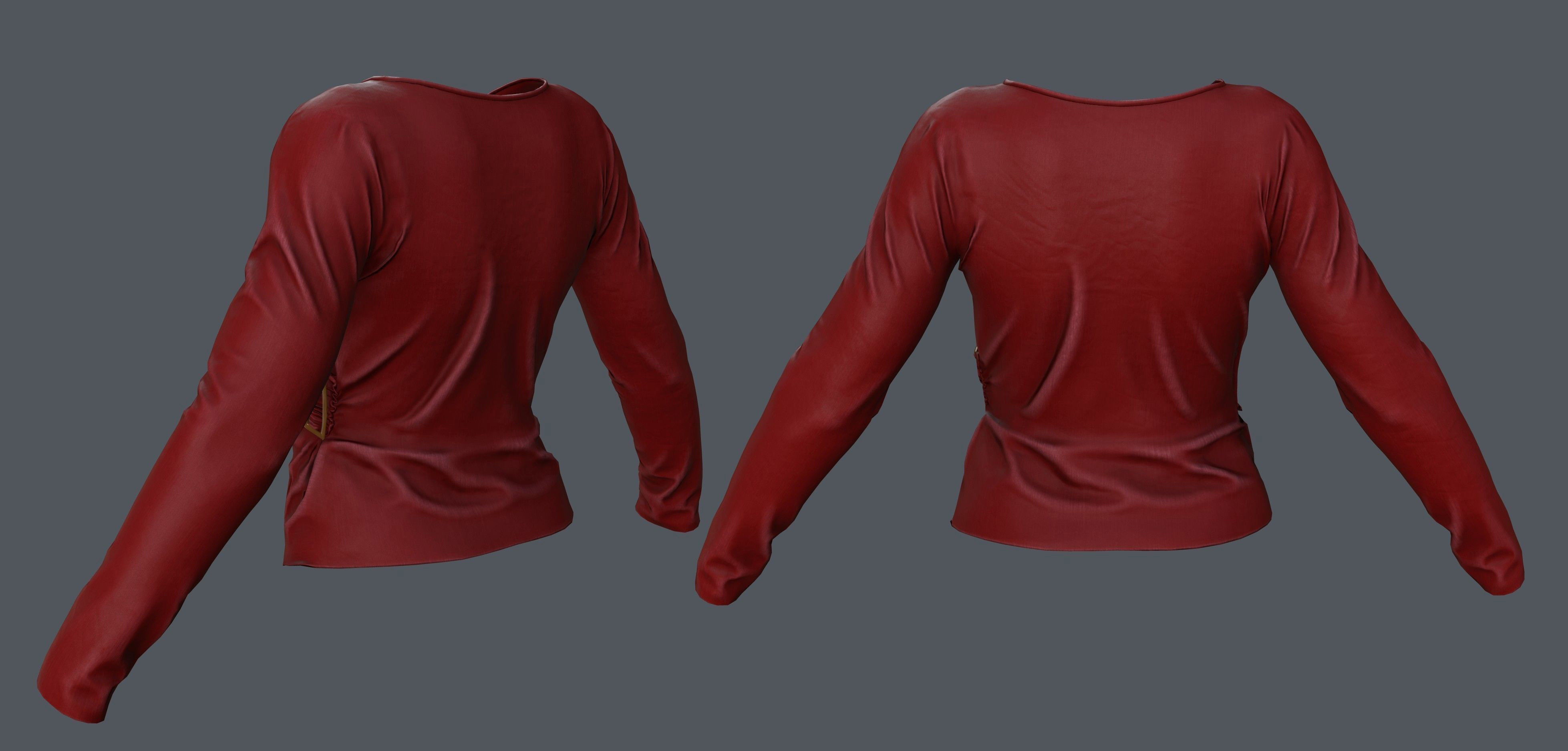 Female - Shirt - 1 Low-poly 3D model_4