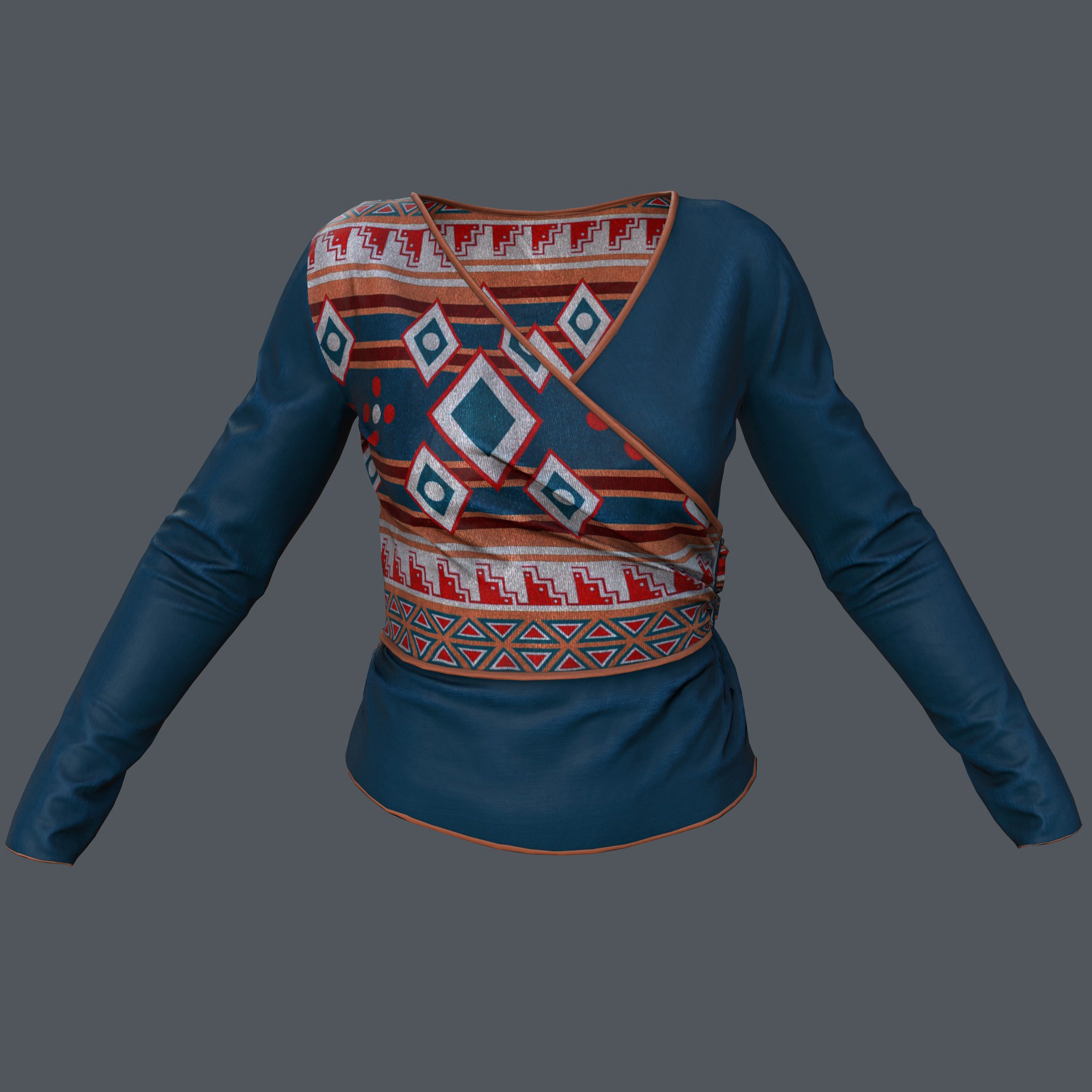Female - Shirt - 1 Low-poly 3D model_7