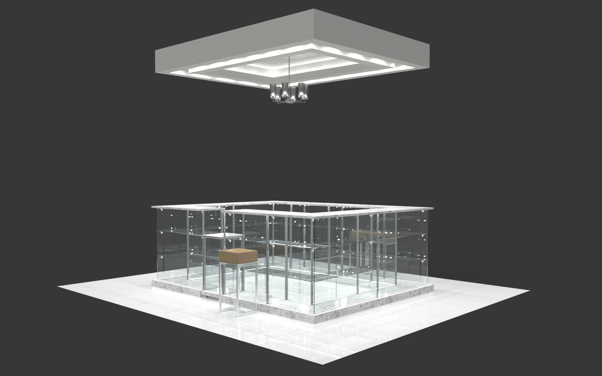 Concession stand kiosk shop 3D model_1