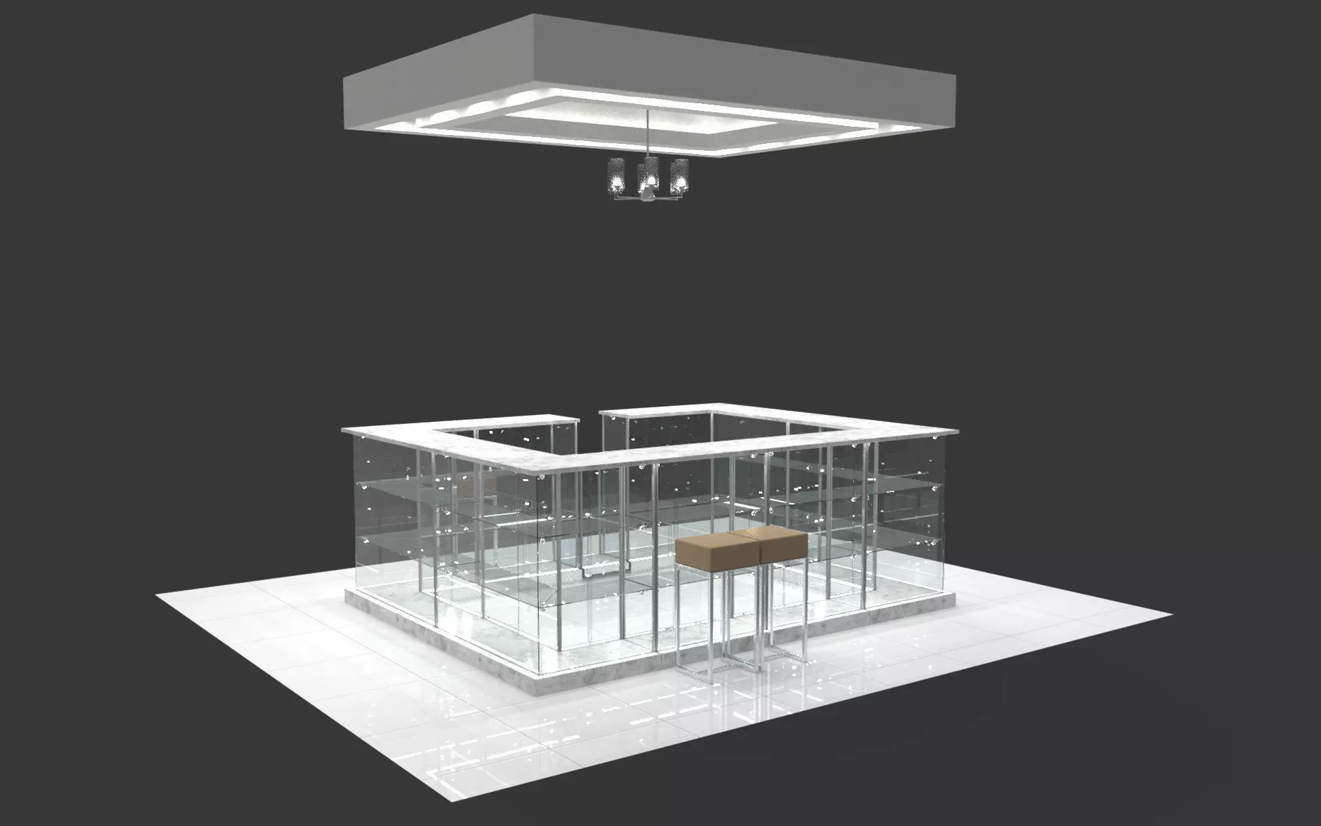 Concession stand kiosk shop 3D model_0