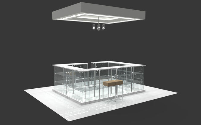 Concession stand kiosk shop 3D model