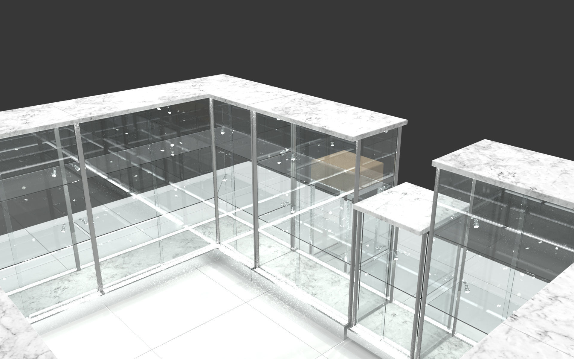 Concession stand kiosk shop 3D model_3