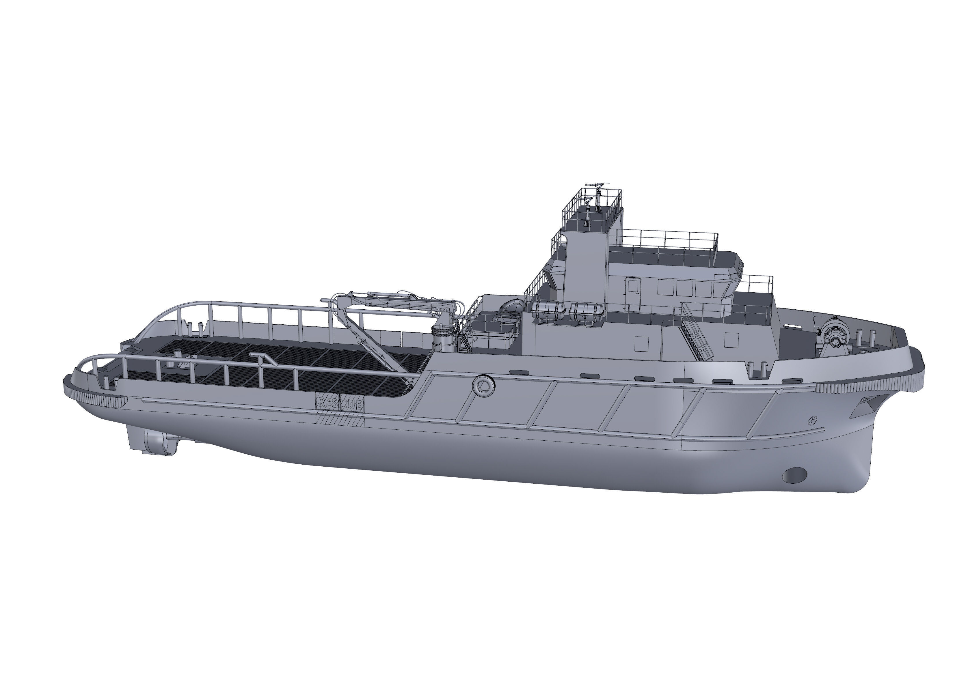 47m Anchor Handling Tug ship 3D model_4