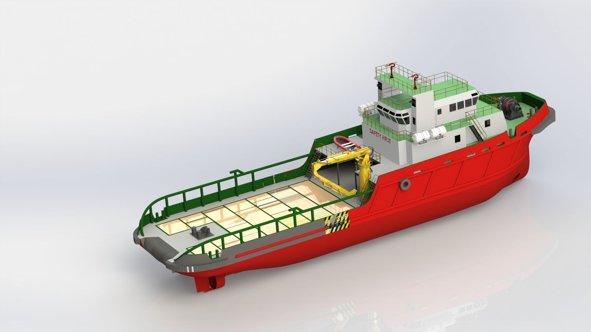 47m Anchor Handling Tug ship 3D model_1