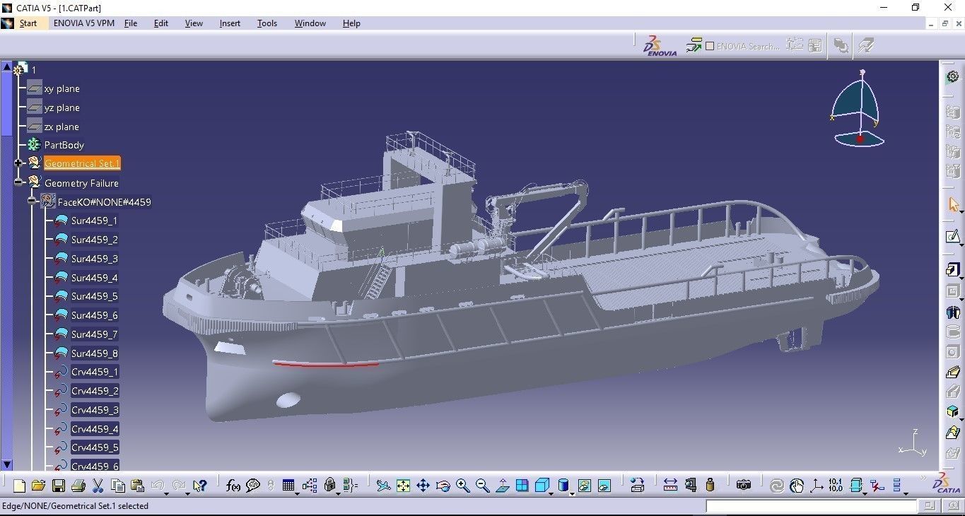 47m Anchor Handling Tug ship 3D model_9