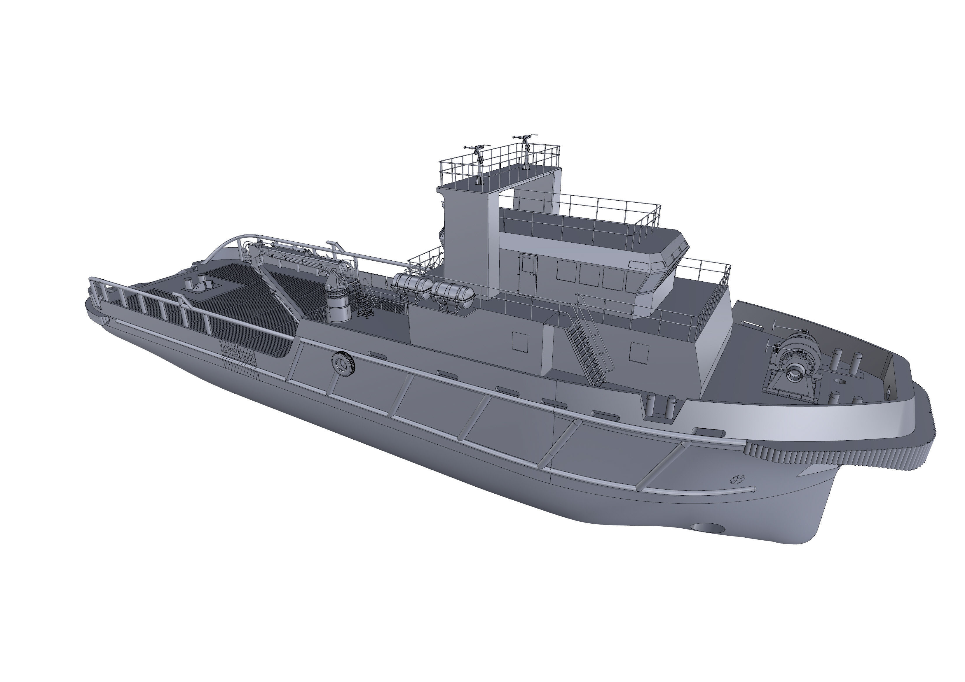 47m Anchor Handling Tug ship 3D model_2
