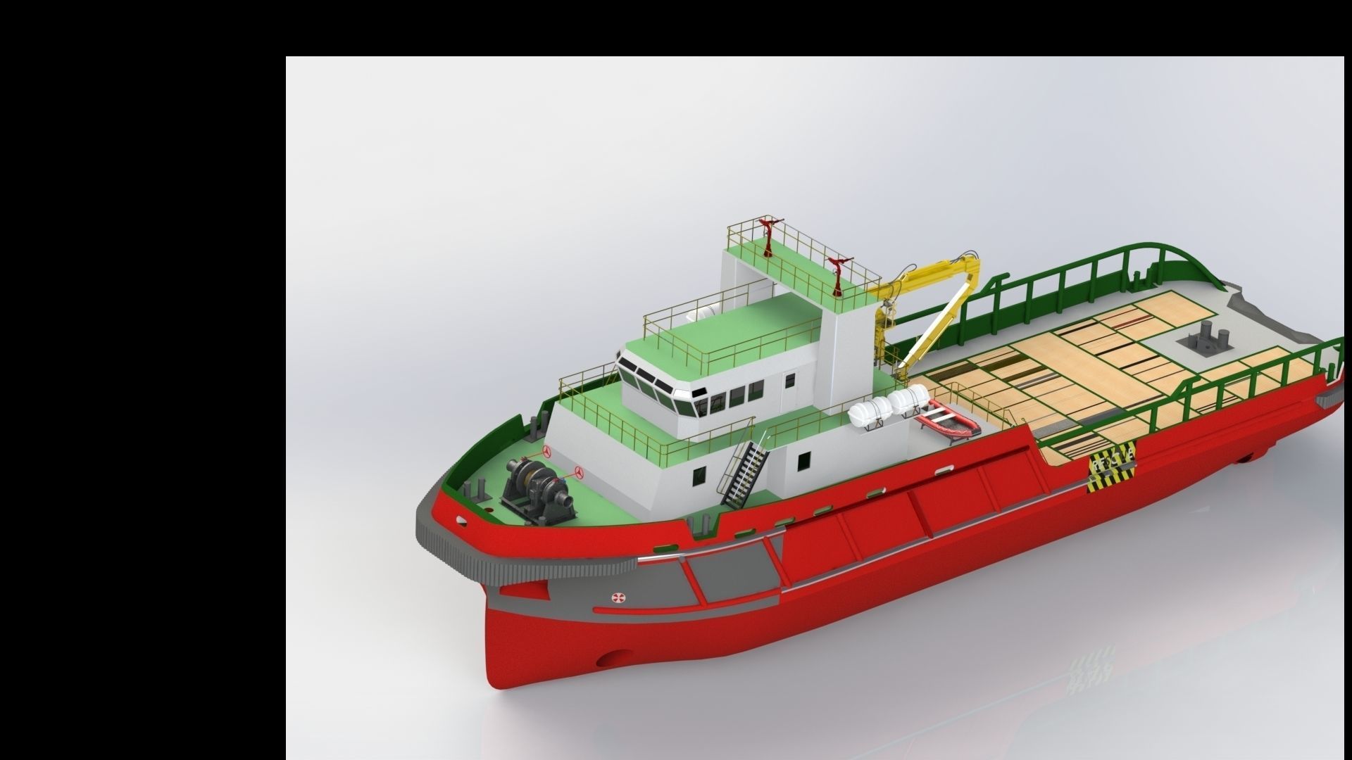 47m Anchor Handling Tug ship 3D model_6