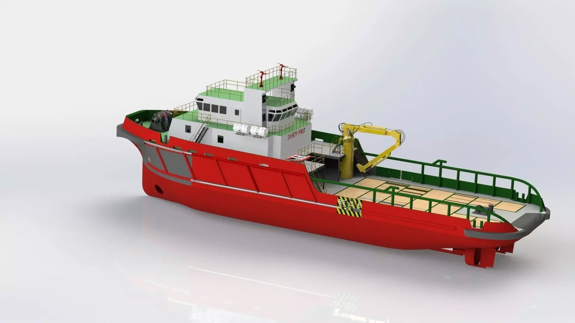 47m Anchor Handling Tug ship 3D model_0