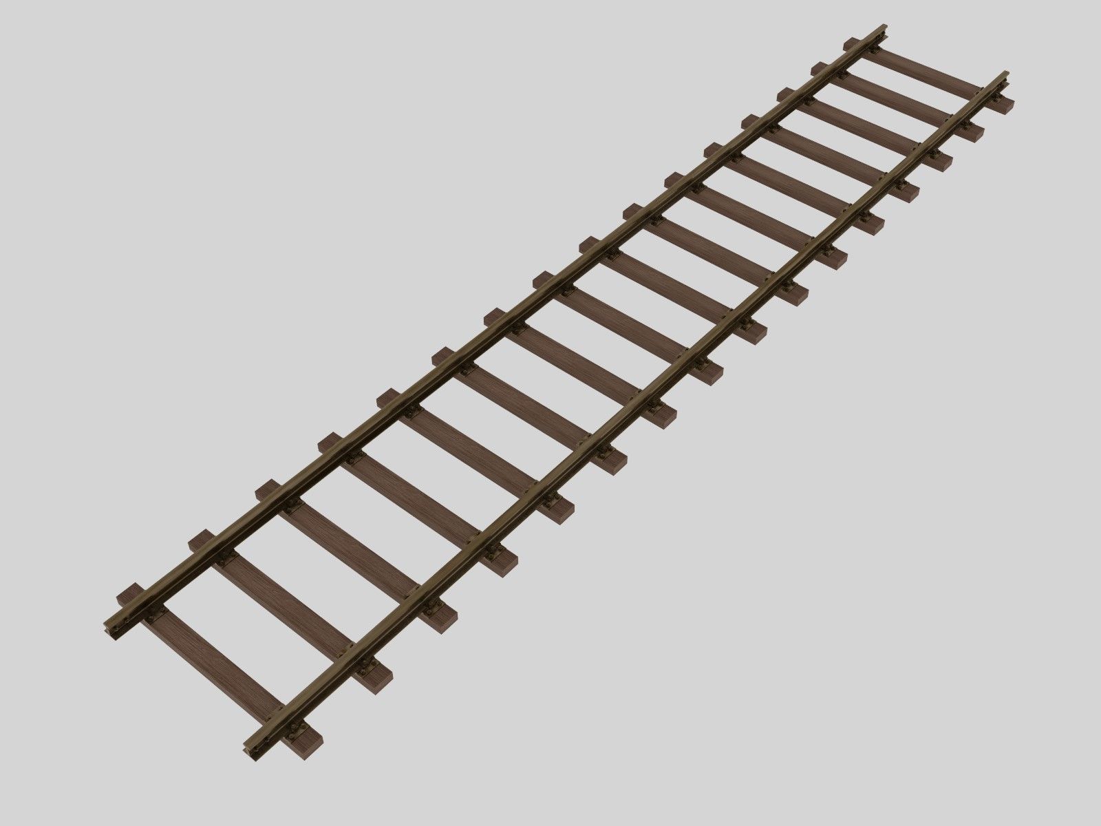 Railroad Track - Broad Gauge - Tileable Low-poly 3D model_7
