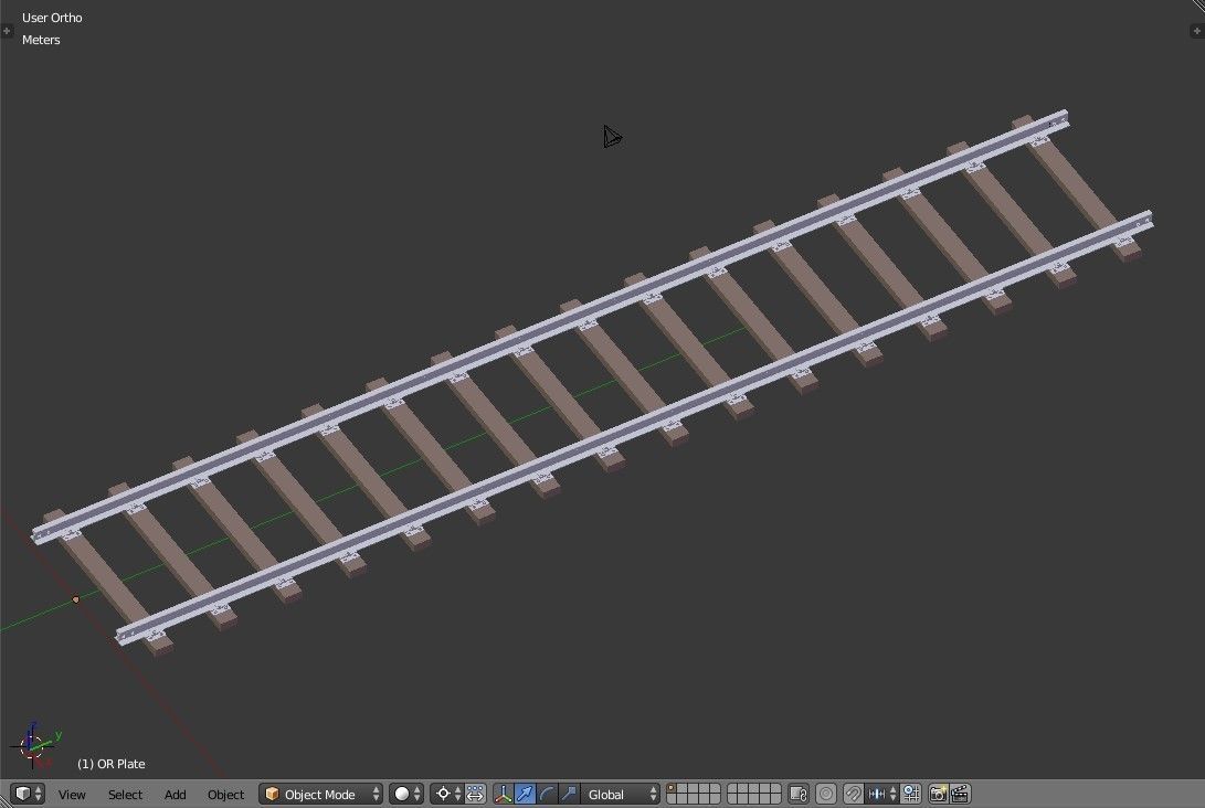 Railroad Track - Broad Gauge - Tileable Low-poly 3D model_19