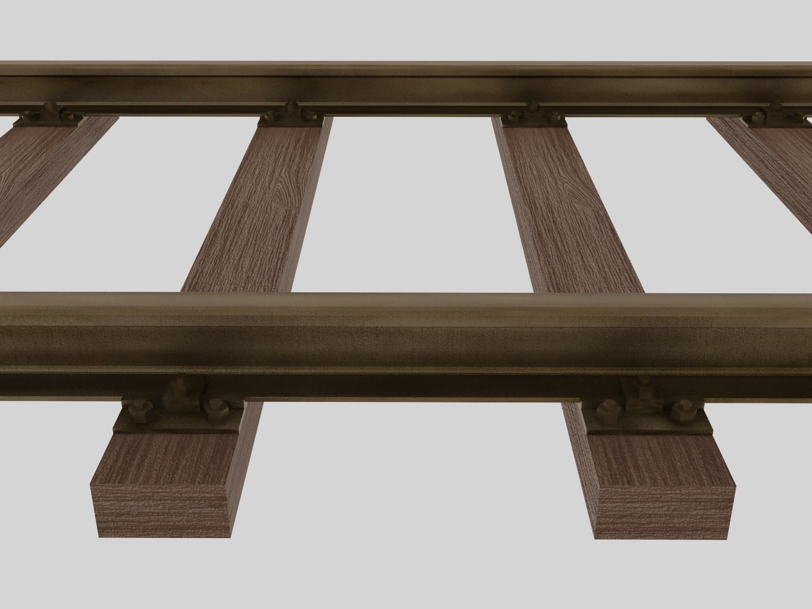 Railroad Track - Broad Gauge - Tileable Low-poly 3D model_6