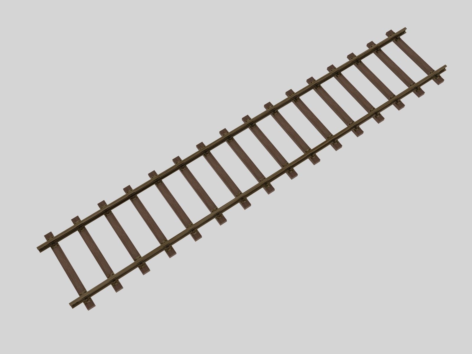 Railroad Track - Broad Gauge - Tileable Low-poly 3D model_4