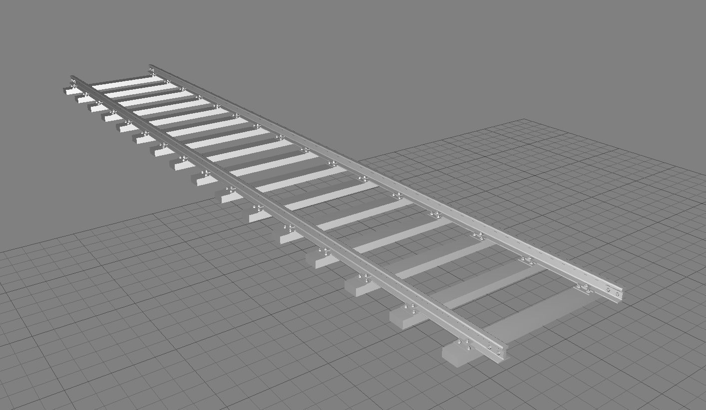 Railroad Track - Broad Gauge - Tileable Low-poly 3D model_13