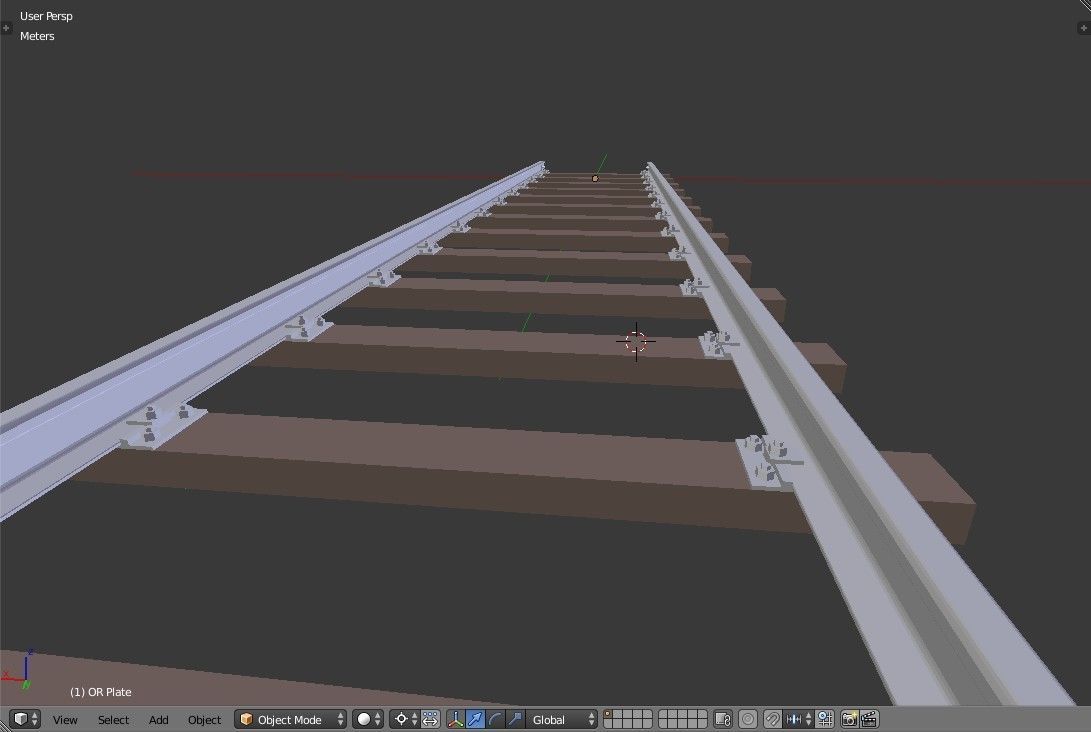 Railroad Track - Broad Gauge - Tileable Low-poly 3D model_16