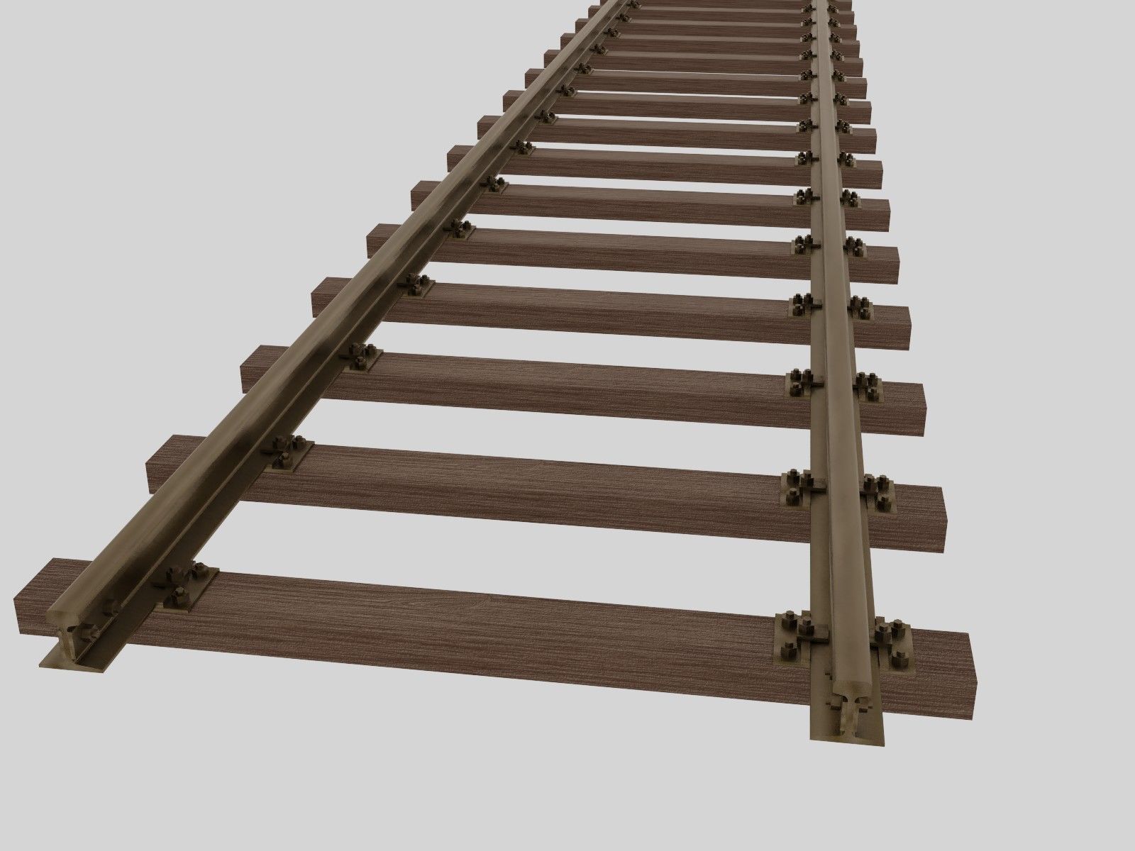 Railroad Track - Broad Gauge - Tileable Low-poly 3D model_3