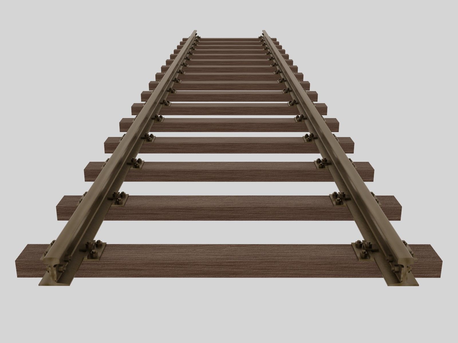 Railroad Track - Broad Gauge - Tileable Low-poly 3D model_5