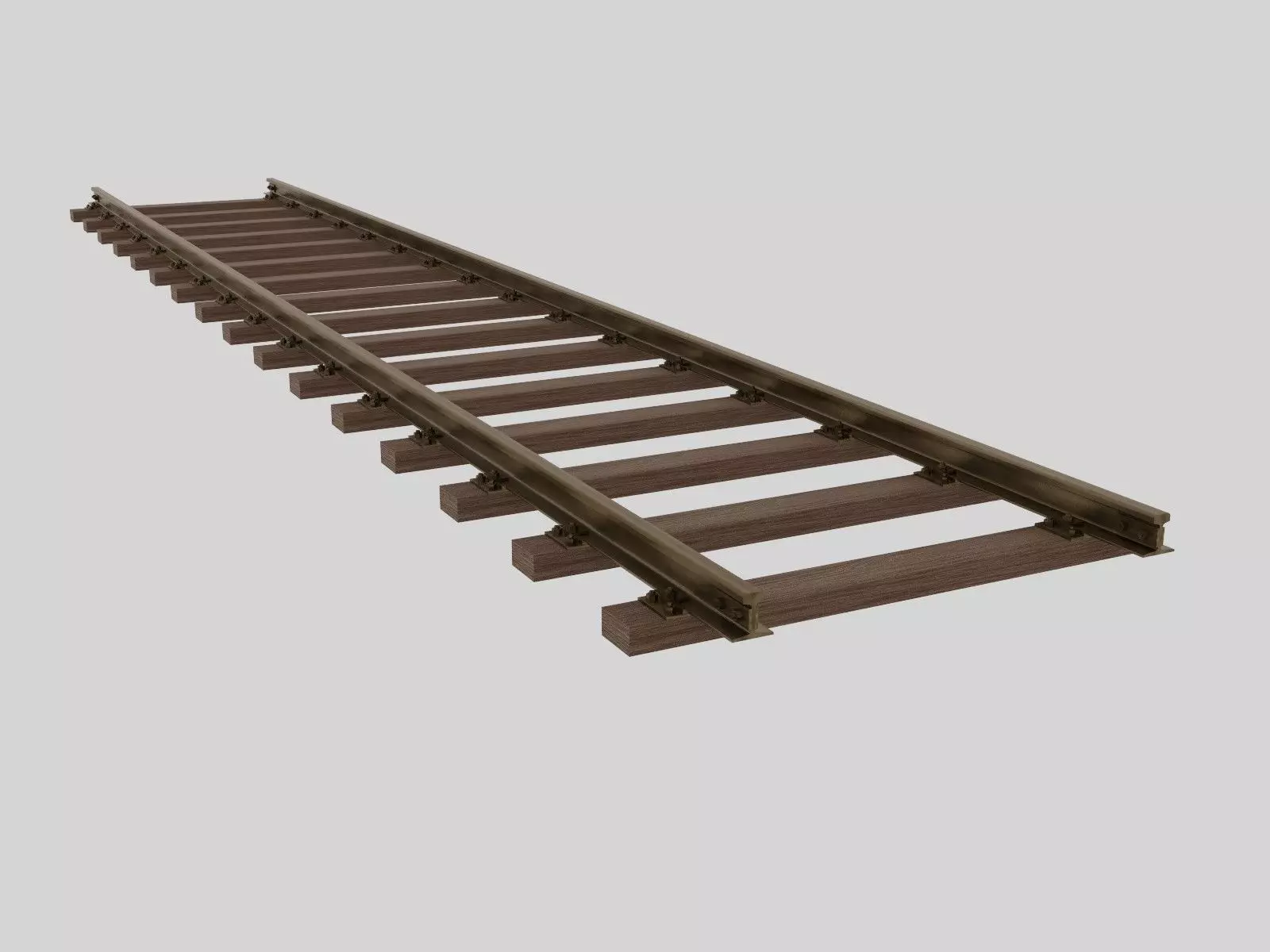 Railroad Track - Broad Gauge - Tileable Low-poly 3D model_0