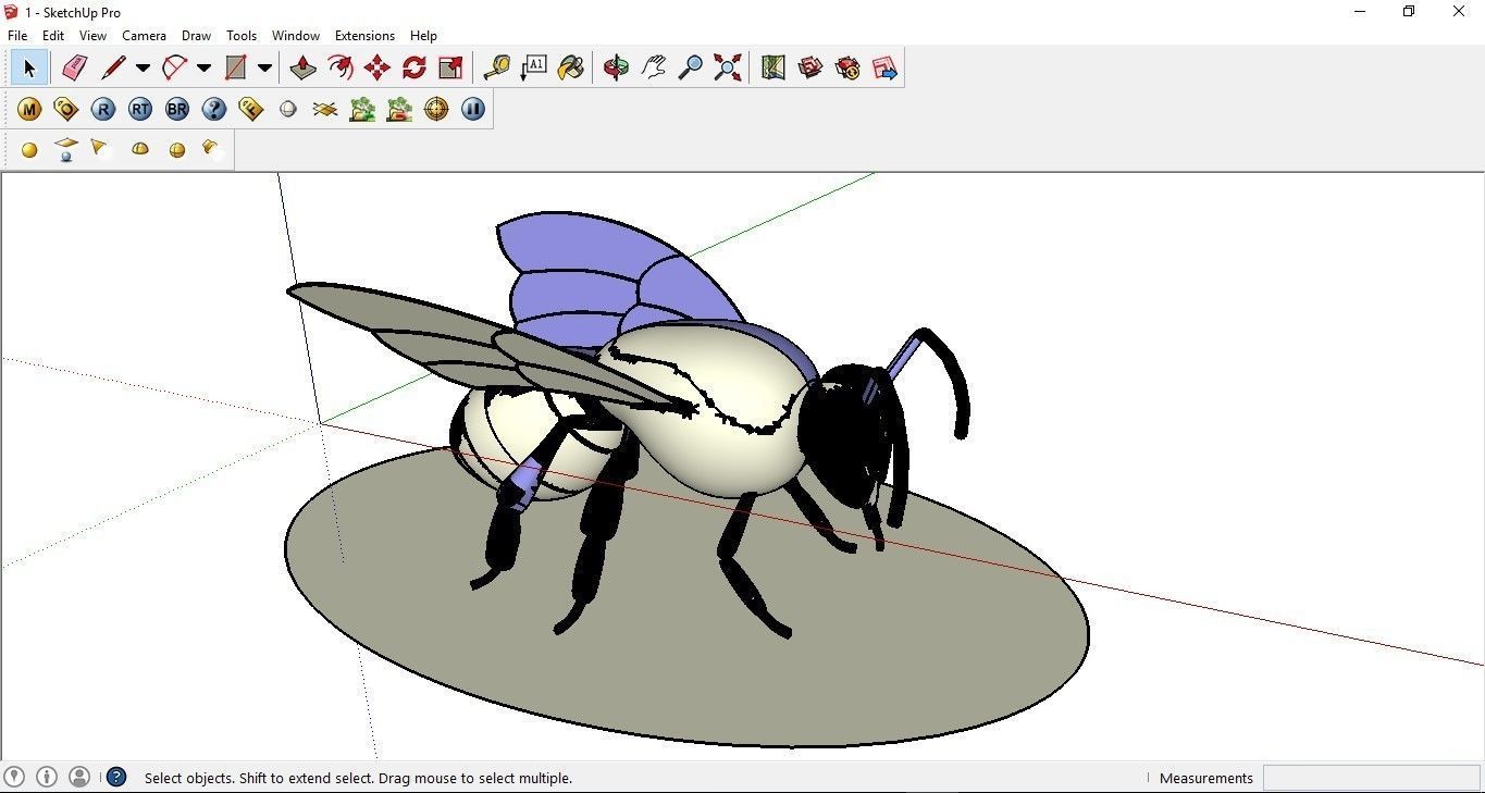 Realistic Bee Model silver 3D model_10