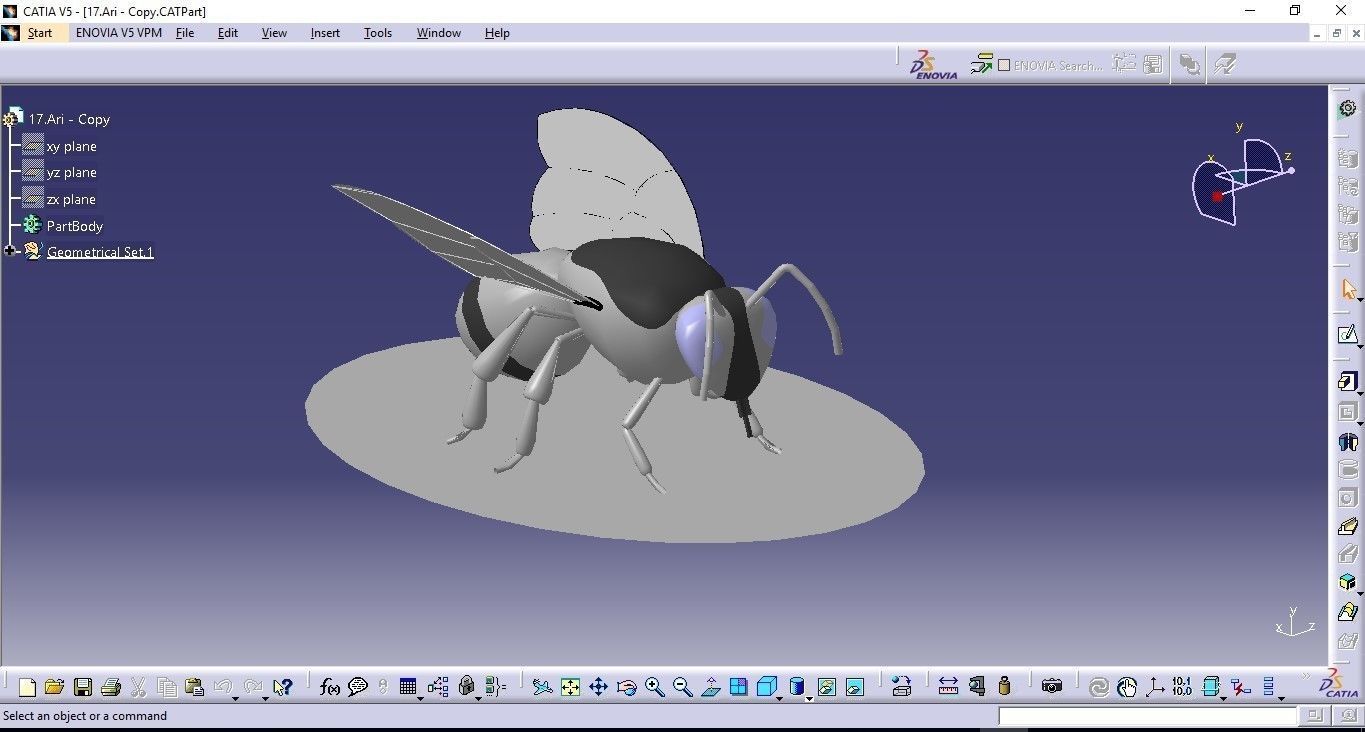 Realistic Bee Model silver 3D model_11