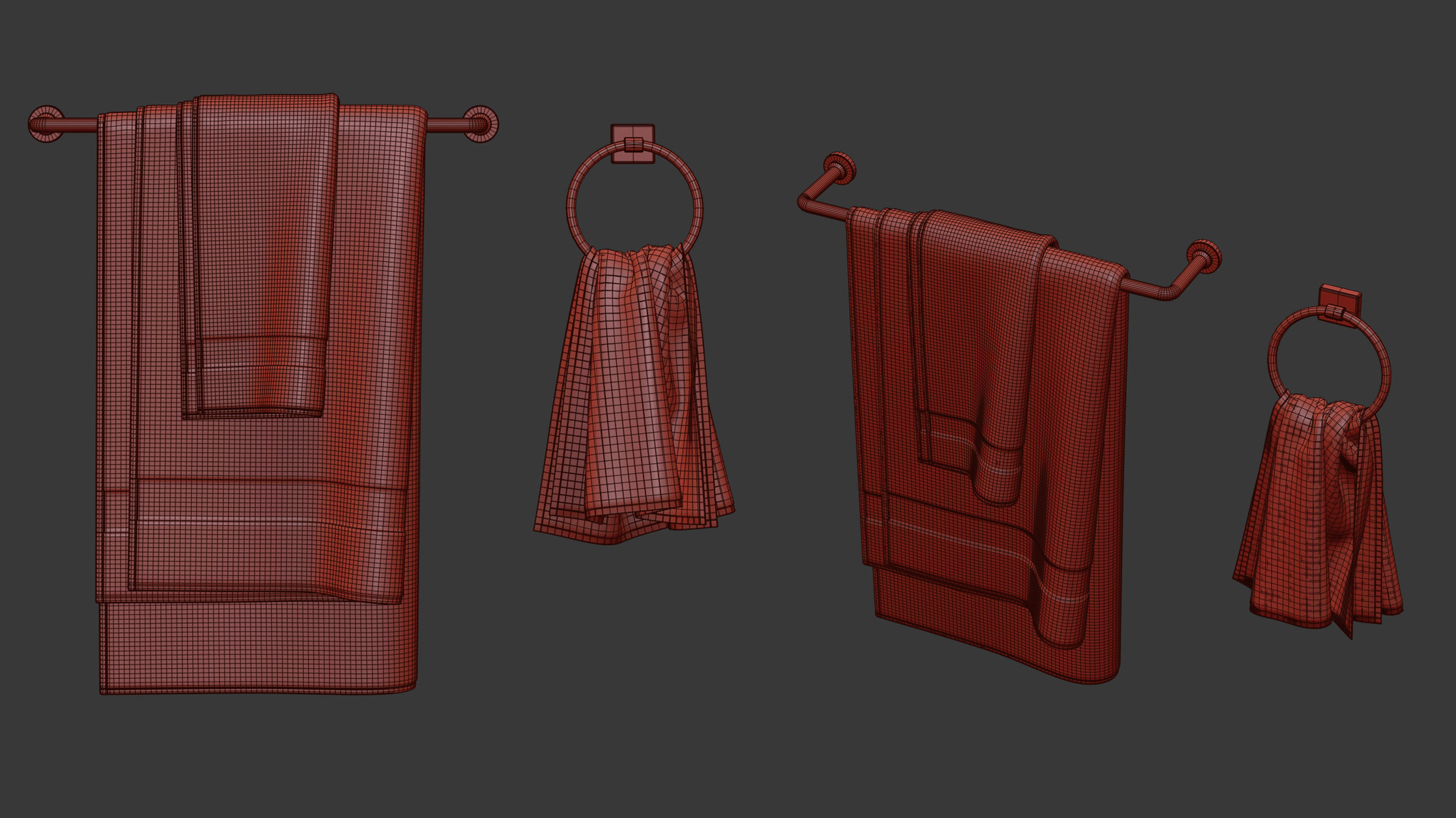 Bath set 2 3D model linen hooded robe 3D model_6