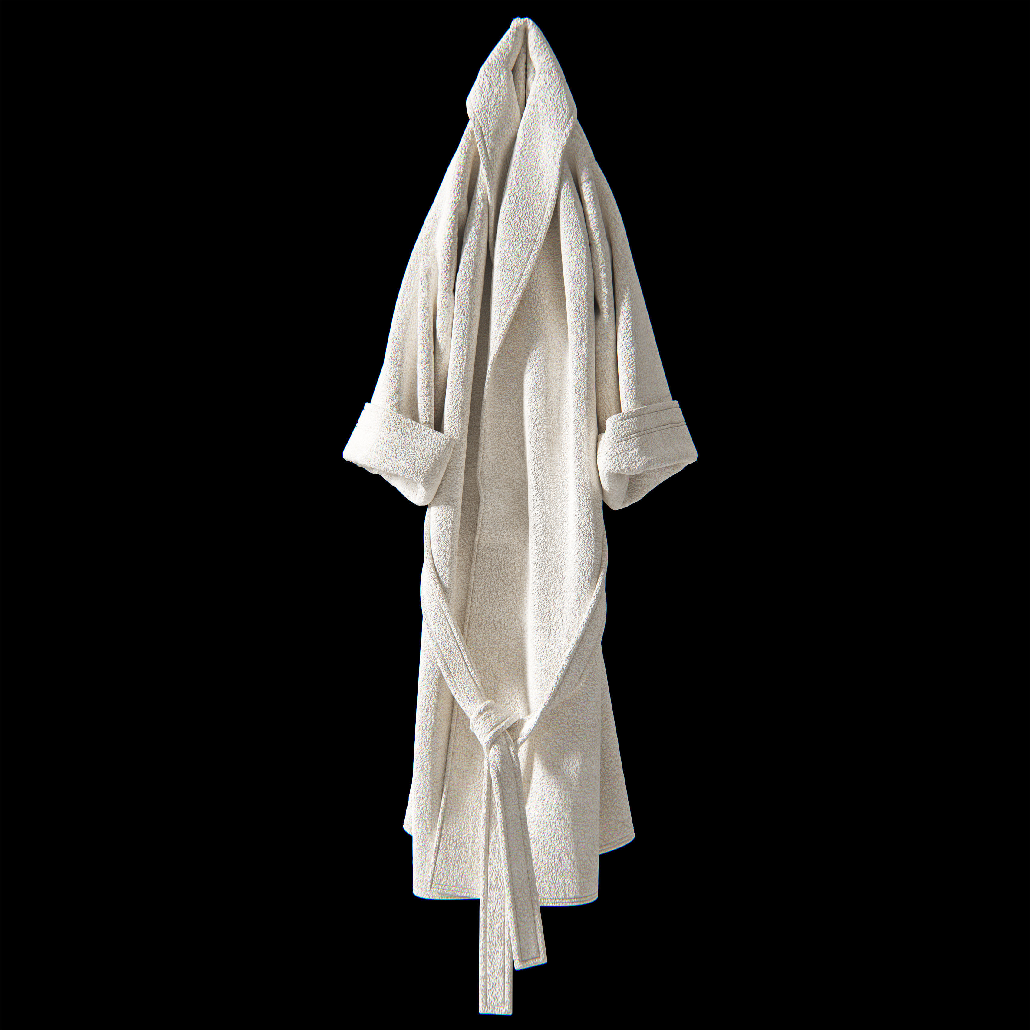 Bath set 2 3D model linen hooded robe 3D model_2