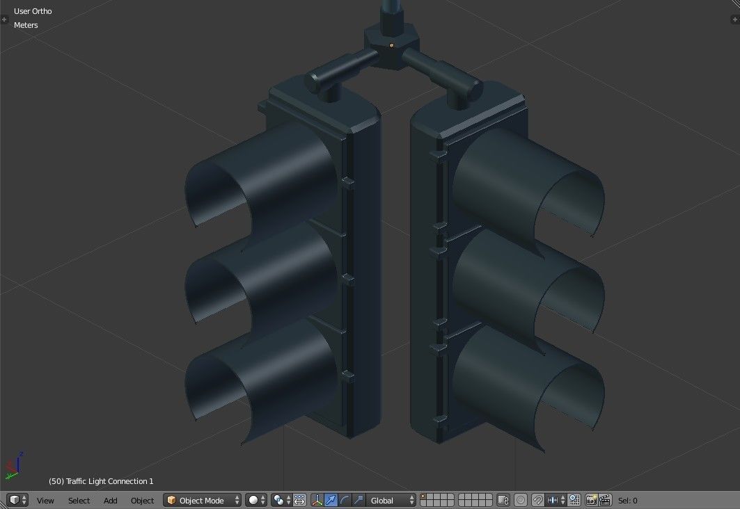 New York Manhattan Traffic light and street light Low-poly 3D model_14