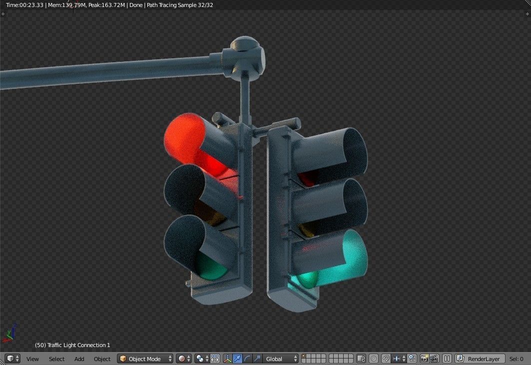 New York Manhattan Traffic light and street light Low-poly 3D model_22