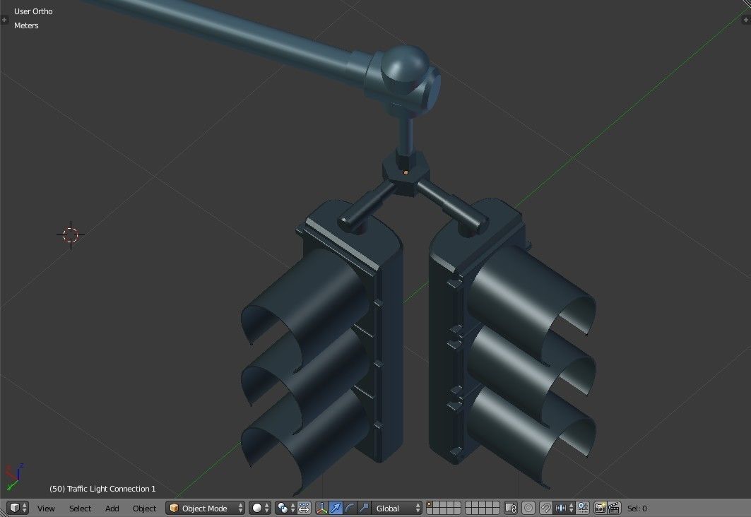 New York Manhattan Traffic light and street light Low-poly 3D model_15