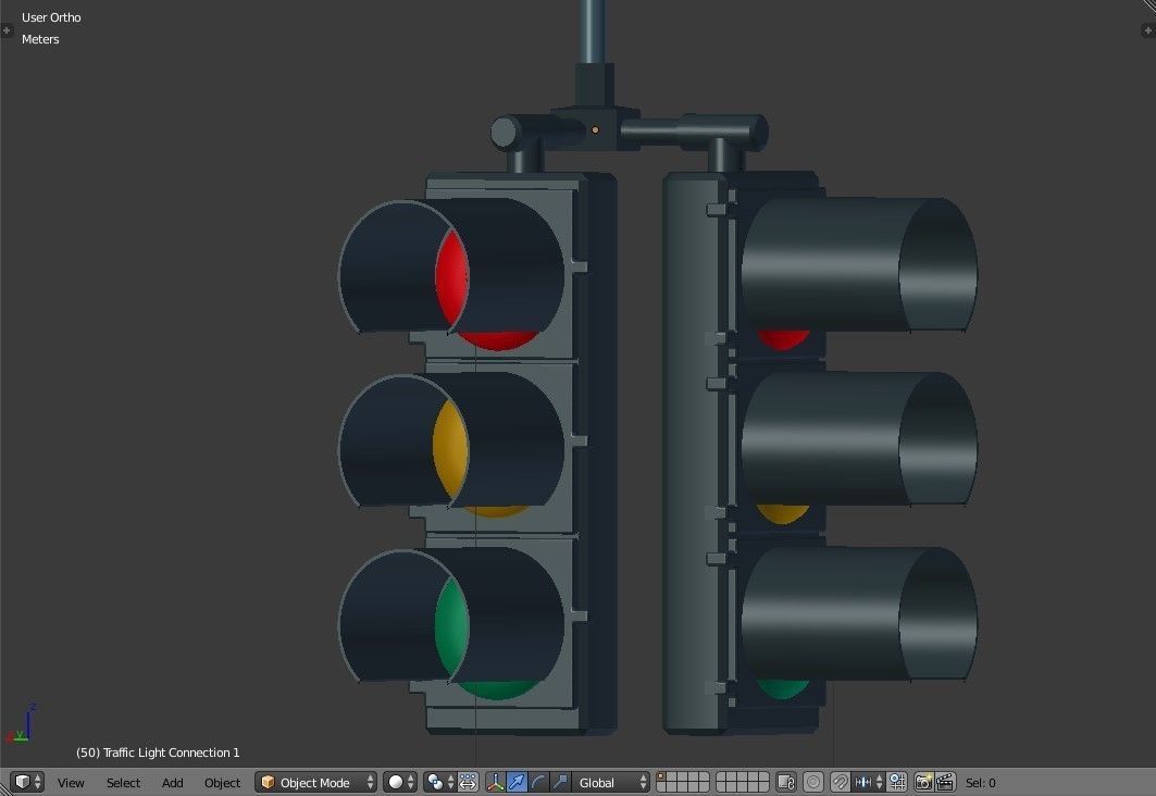 New York Manhattan Traffic light and street light Low-poly 3D model_13