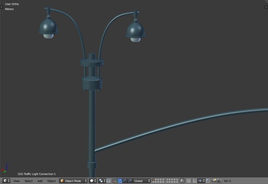 New York Manhattan Traffic light and street light Low-poly 3D model_8