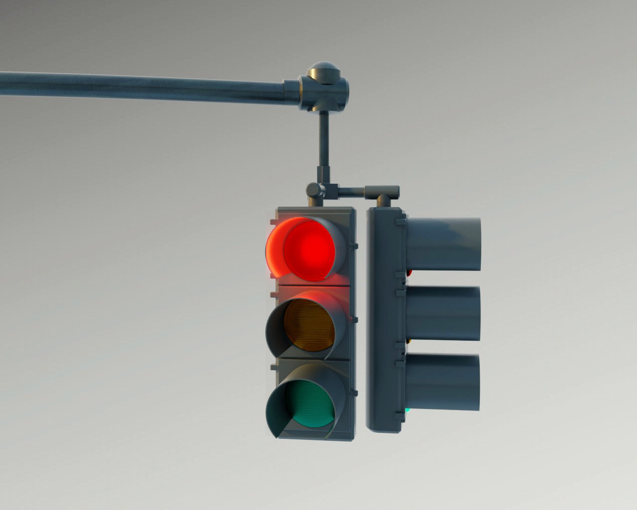 New York Manhattan Traffic light and street light Low-poly 3D model_2