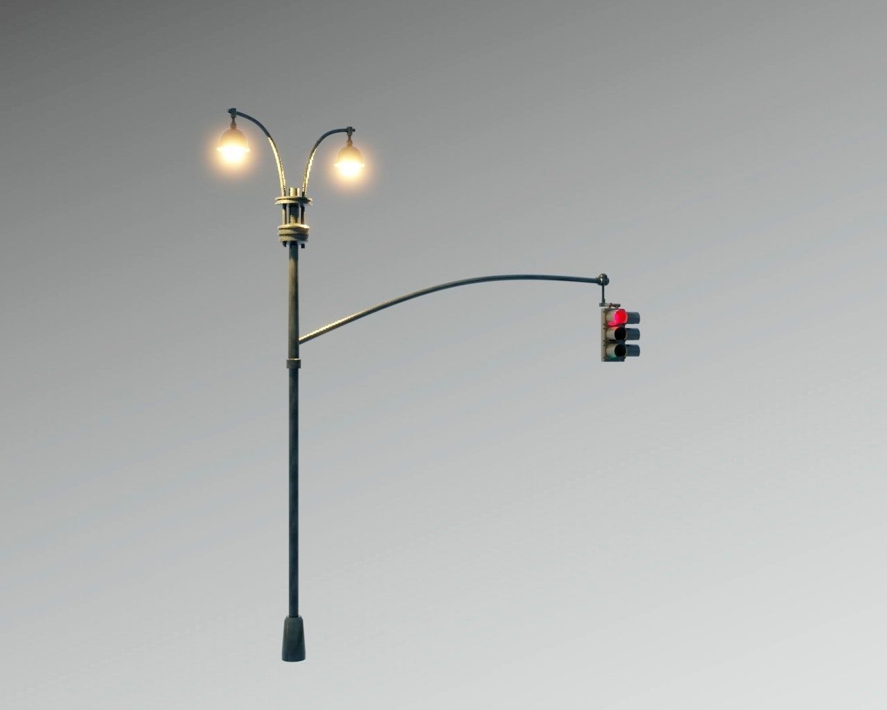 New York Manhattan Traffic light and street light Low-poly 3D model_3