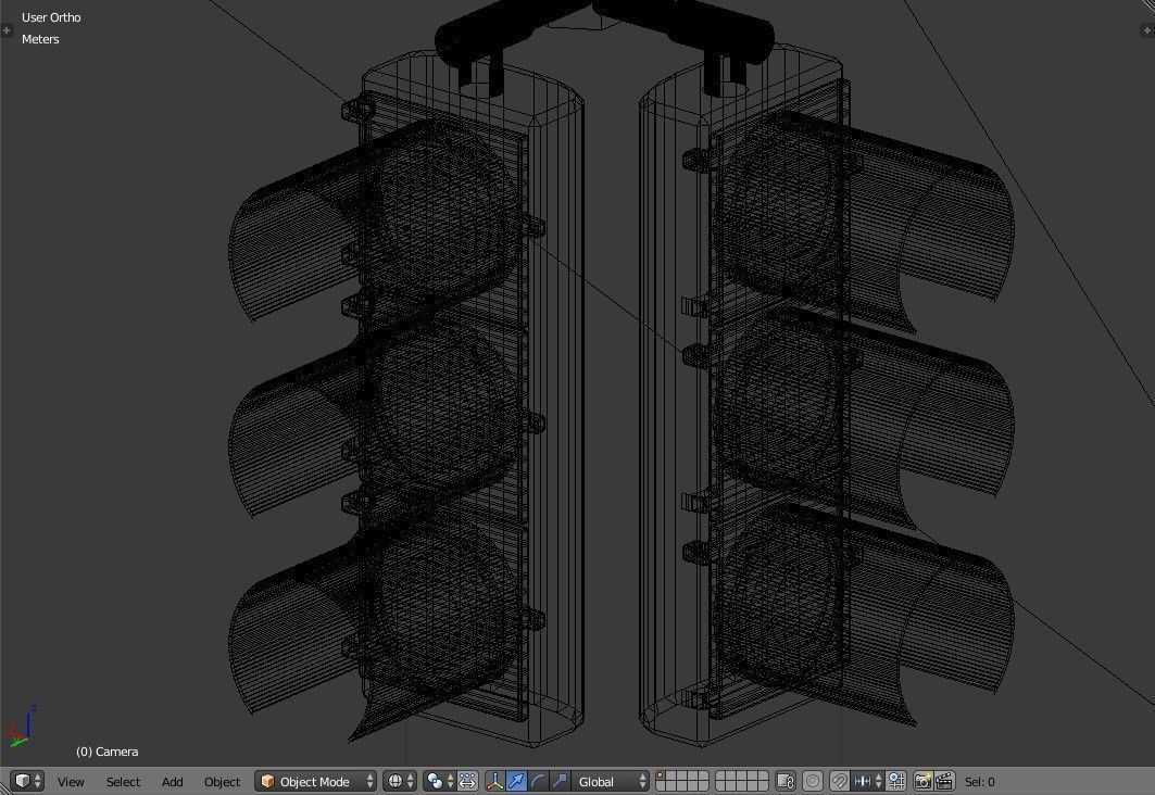 New York Manhattan Traffic light and street light Low-poly 3D model_23