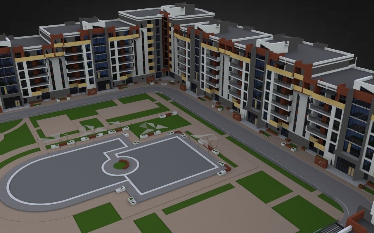 Modern Residental Complex 3D model_17
