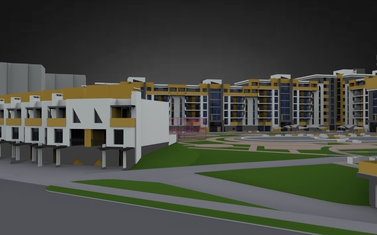 Modern Residental Complex 3D model_10