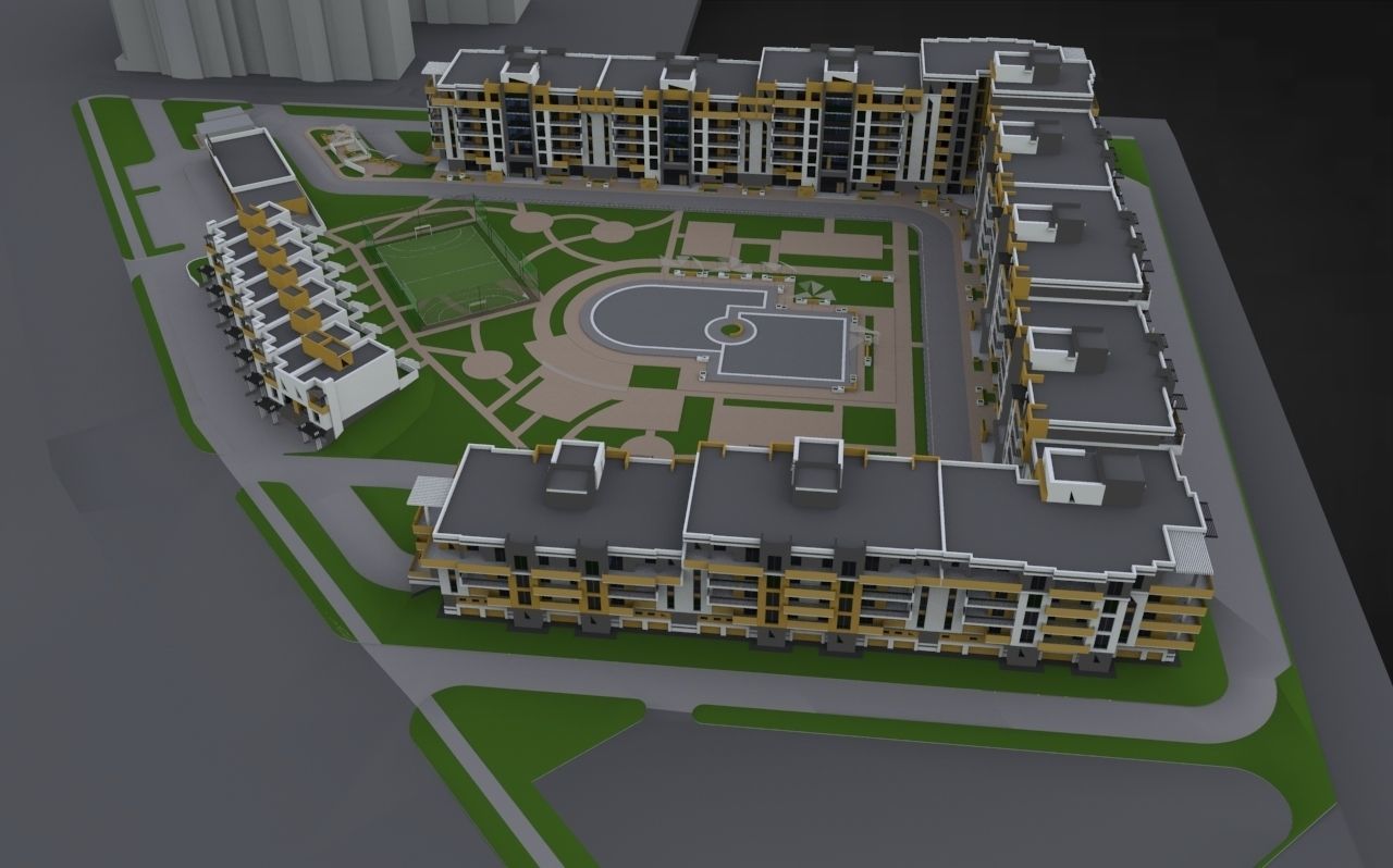 Modern Residental Complex 3D model_5