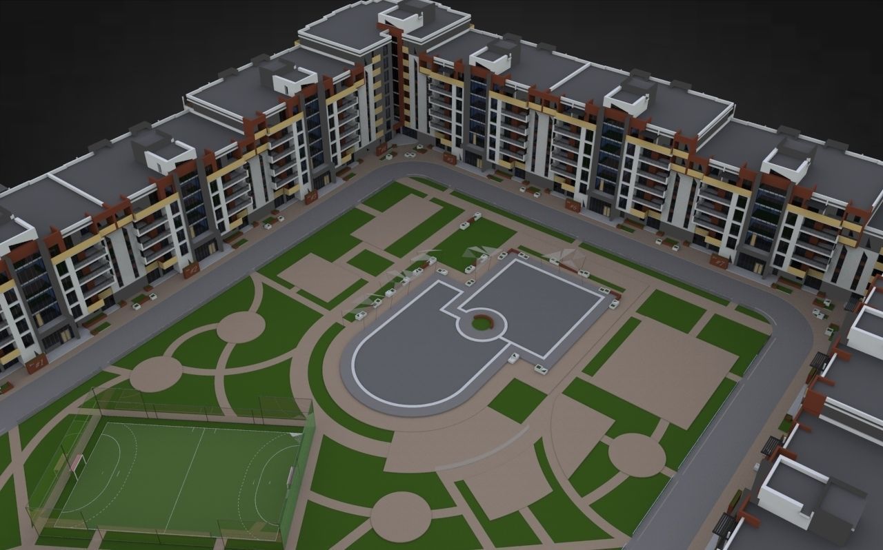 Modern Residental Complex 3D model_16