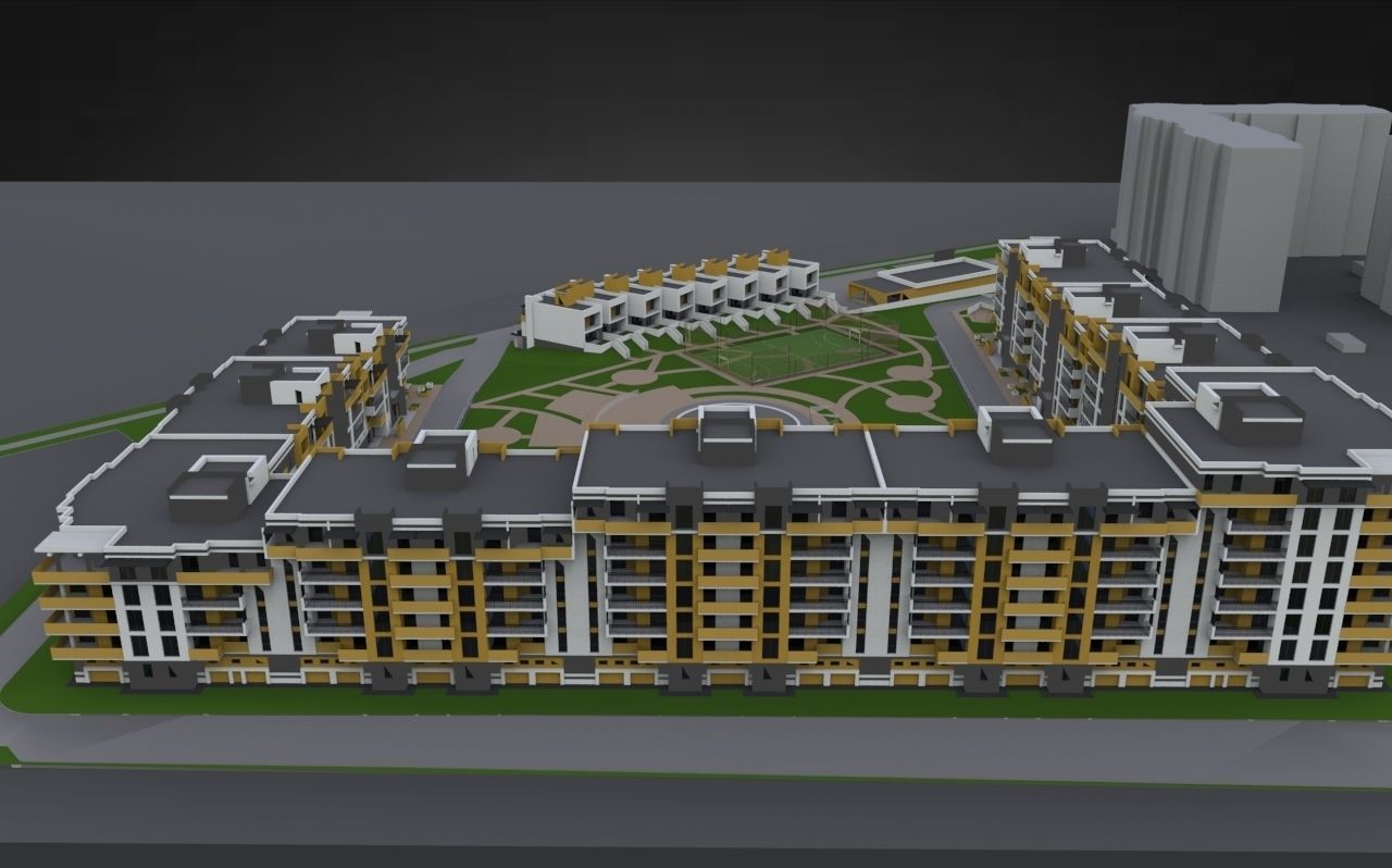 Modern Residental Complex 3D model_4