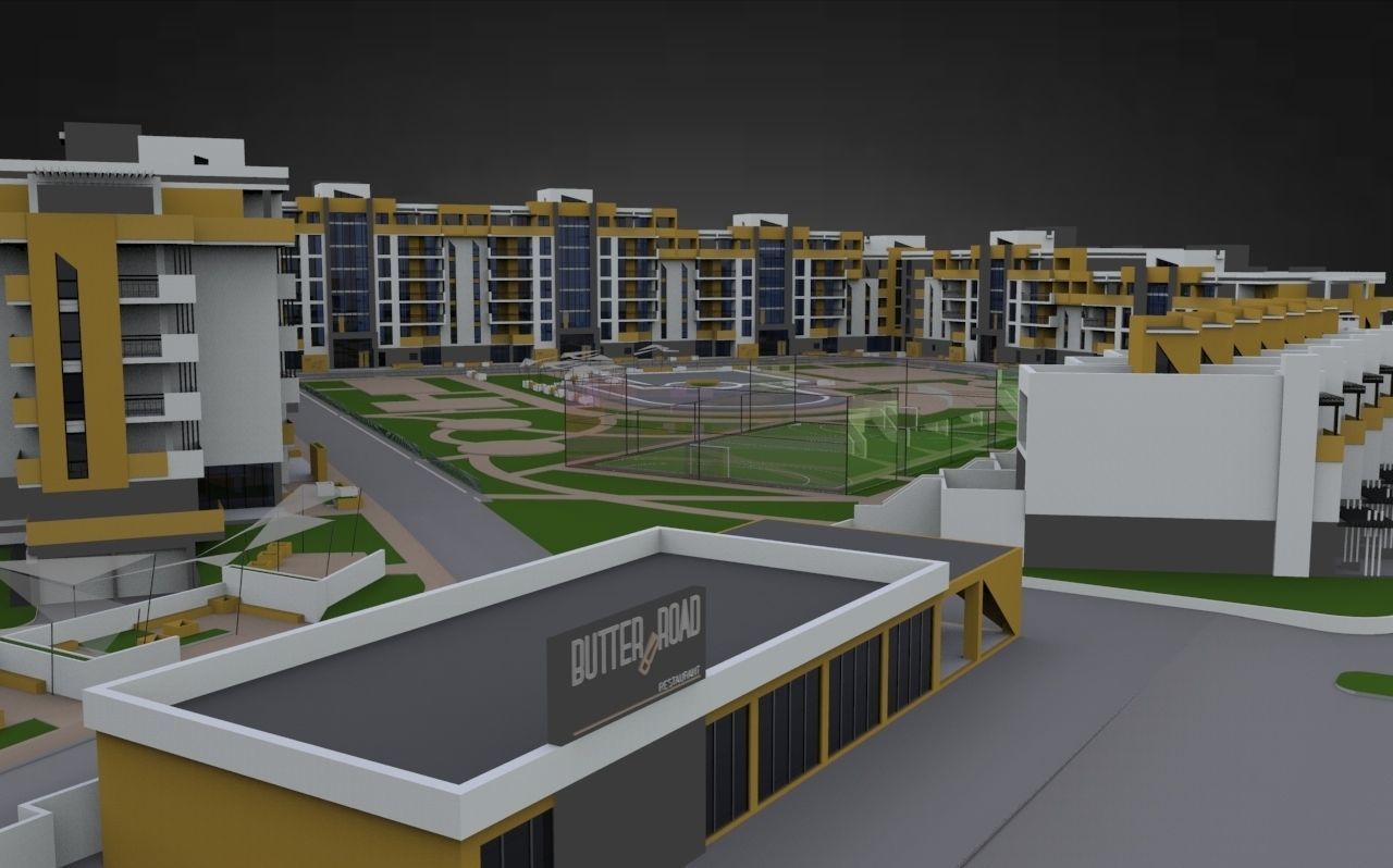 Modern Residental Complex 3D model_11