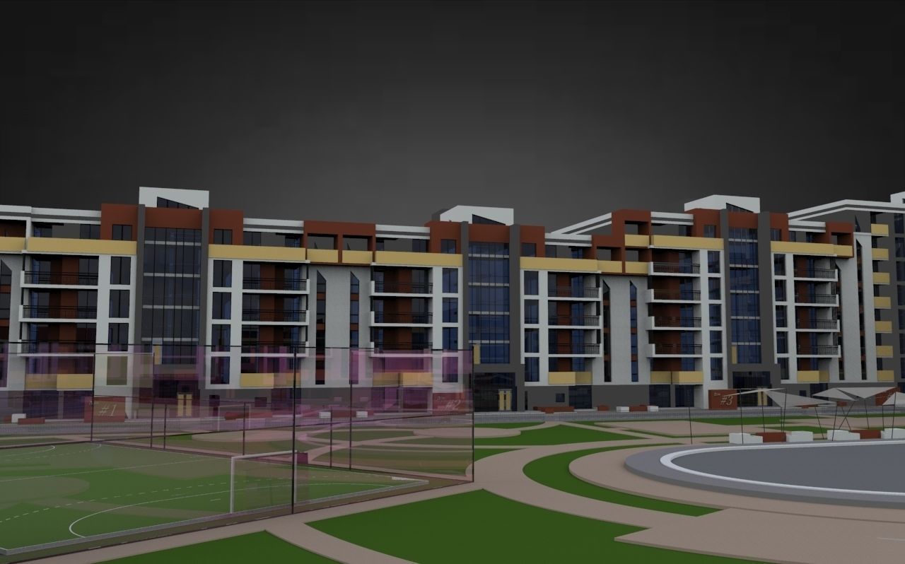Modern Residental Complex 3D model_15
