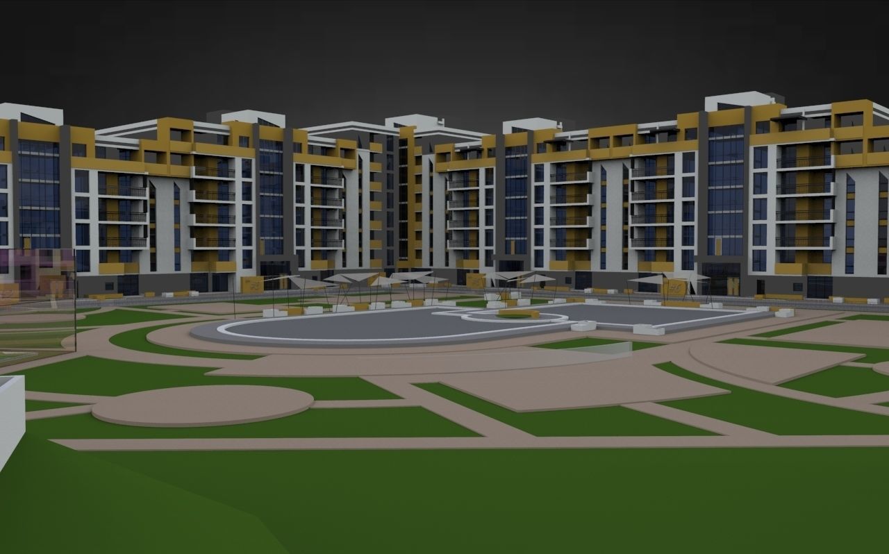 Modern Residental Complex 3D model_13