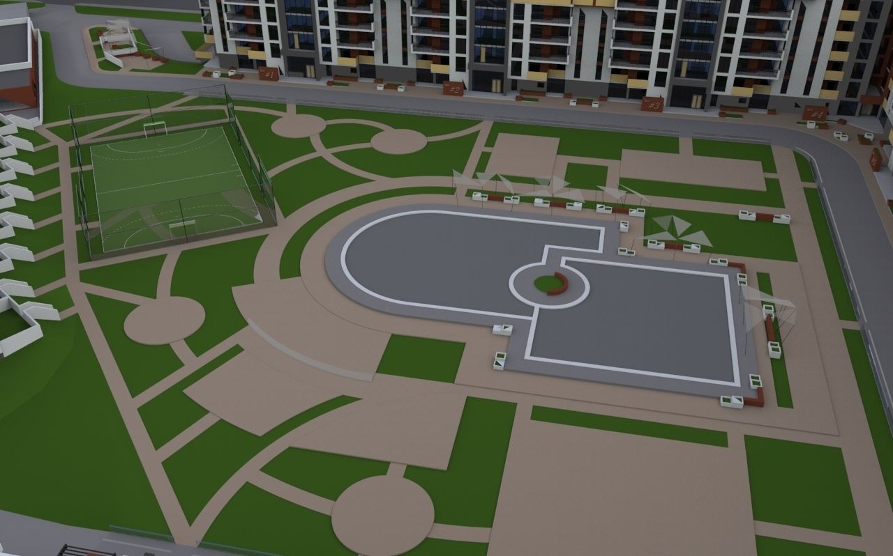 Modern Residental Complex 3D model_18