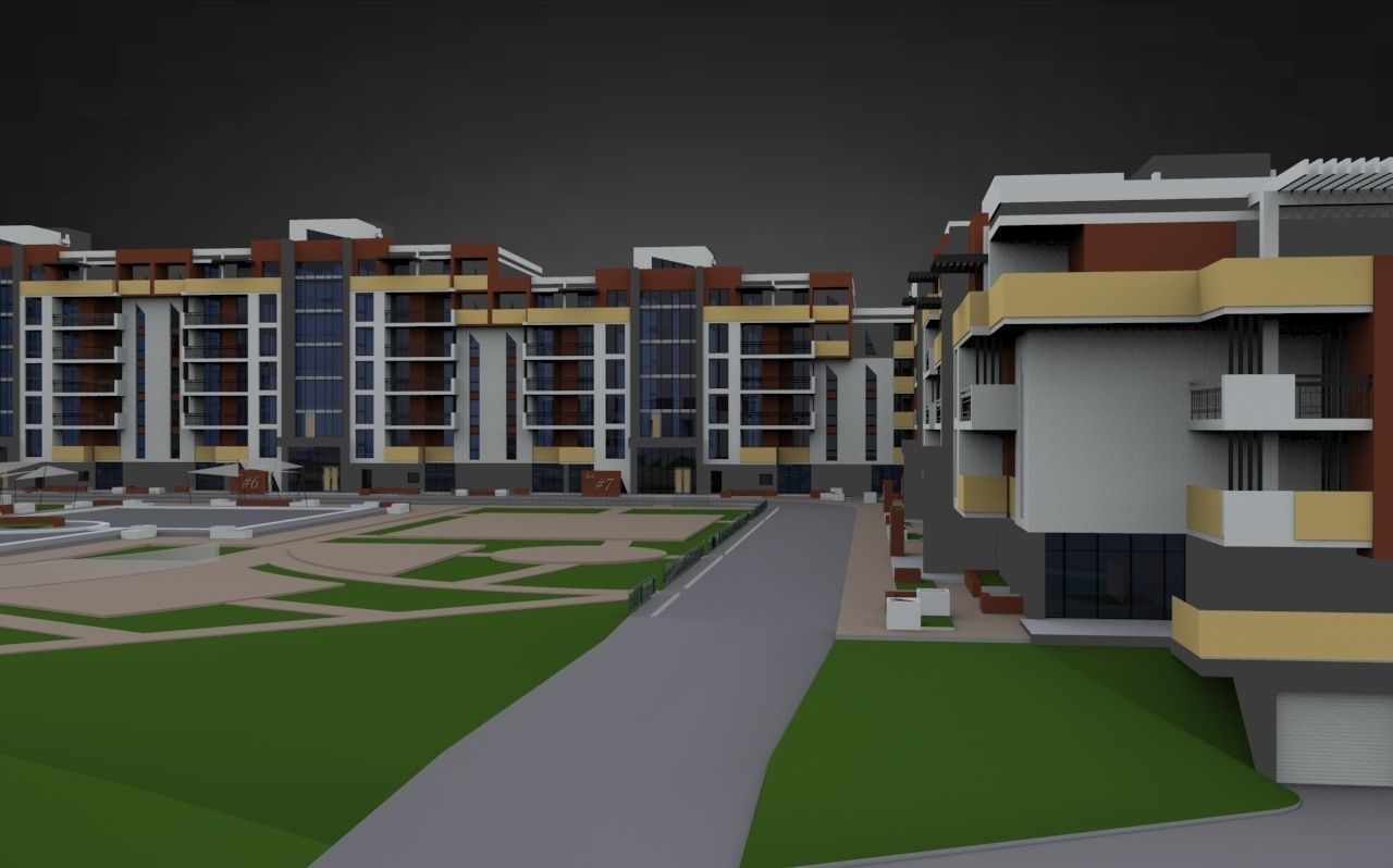 Modern Residental Complex 3D model_14