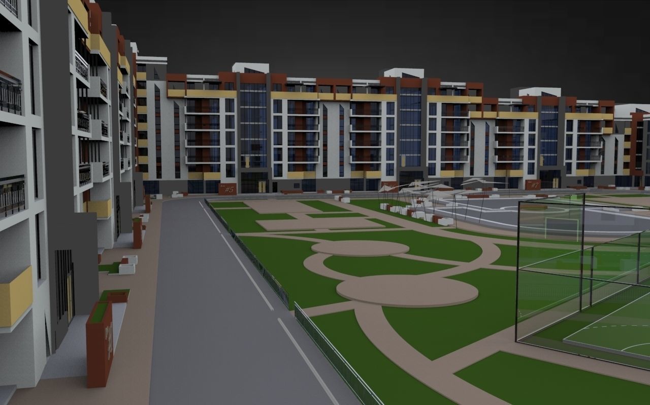 Modern Residental Complex 3D model_20