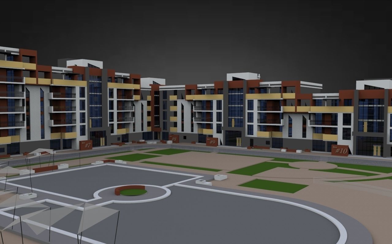 Modern Residental Complex 3D model_21