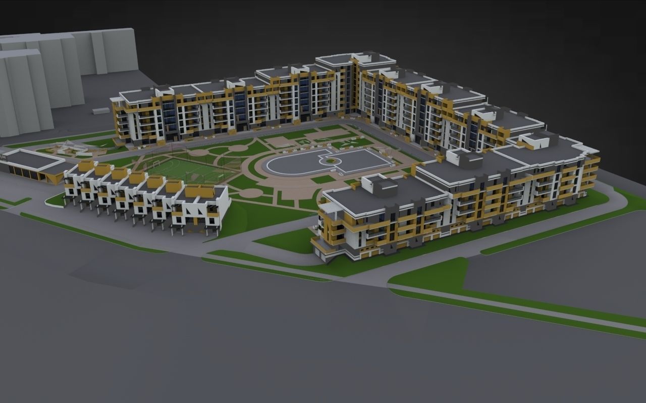 Modern Residental Complex 3D model_6