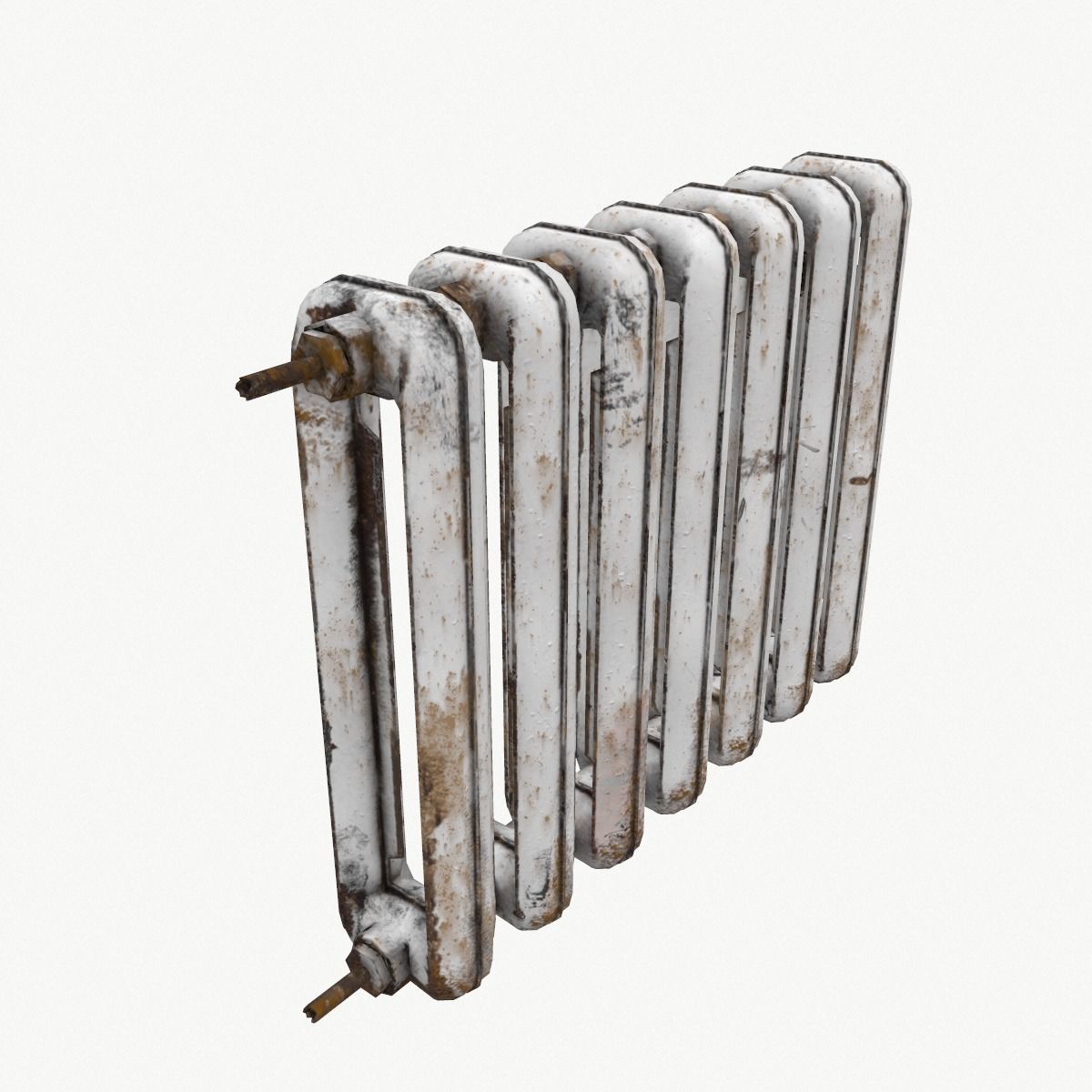 Rust Cast Iron Radiator Low-poly 3D model