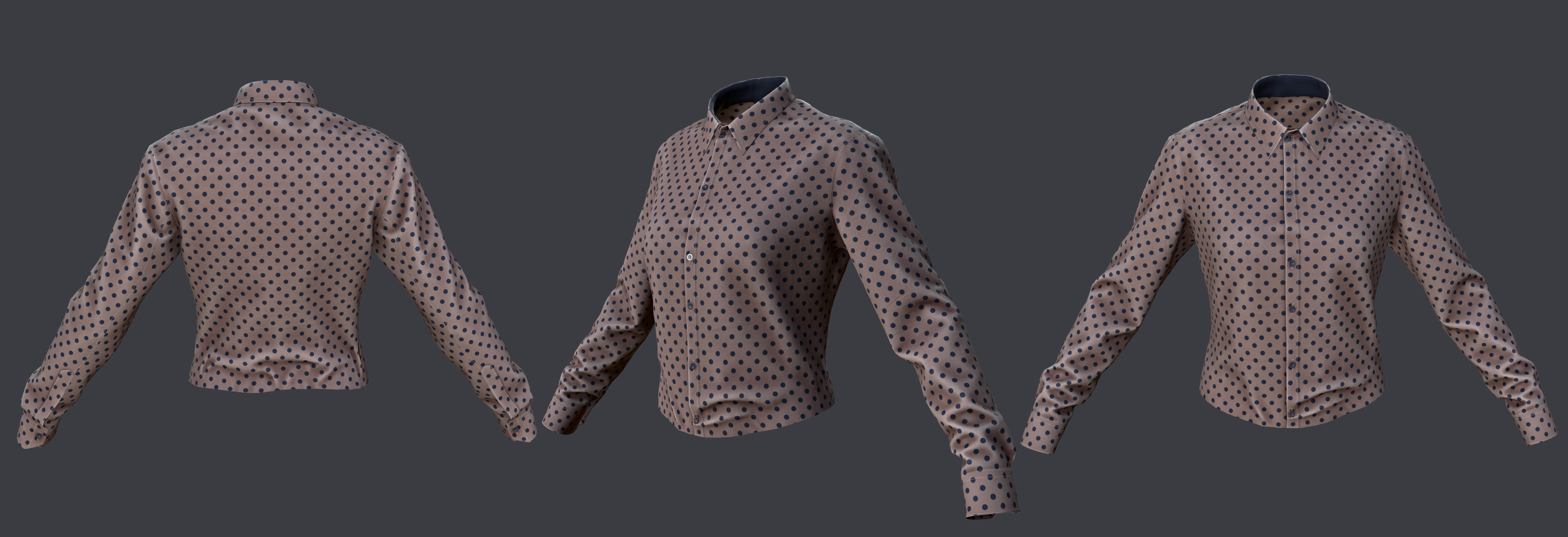 Female - Shirt - 2 Low-poly 3D model_2
